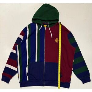 Polo Ralph Lauren Colorblock Stripe Zip Hoodie Mens 3XLT Big Tall Crest Fleece